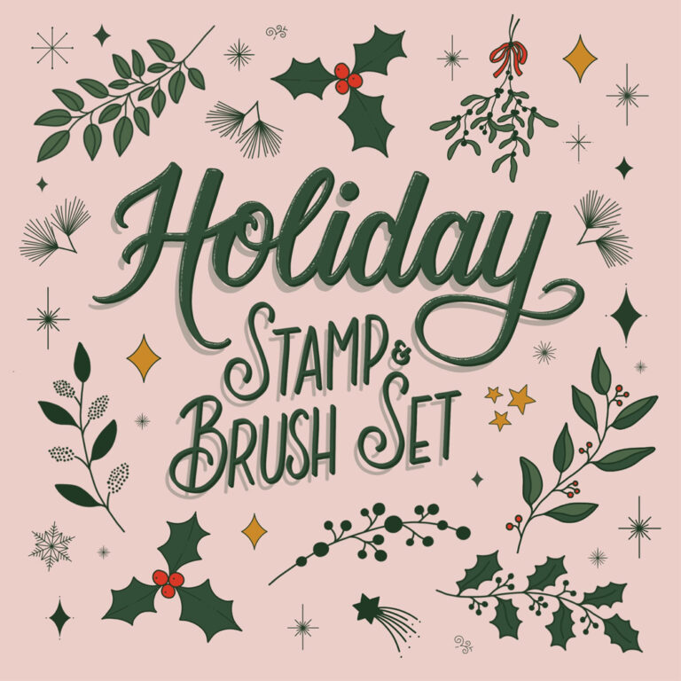 Holiday Stamp & Brush Set