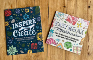 Cover der beiden Malbücher für Erwachsene "Inspire & Create" und "Easy Relax"