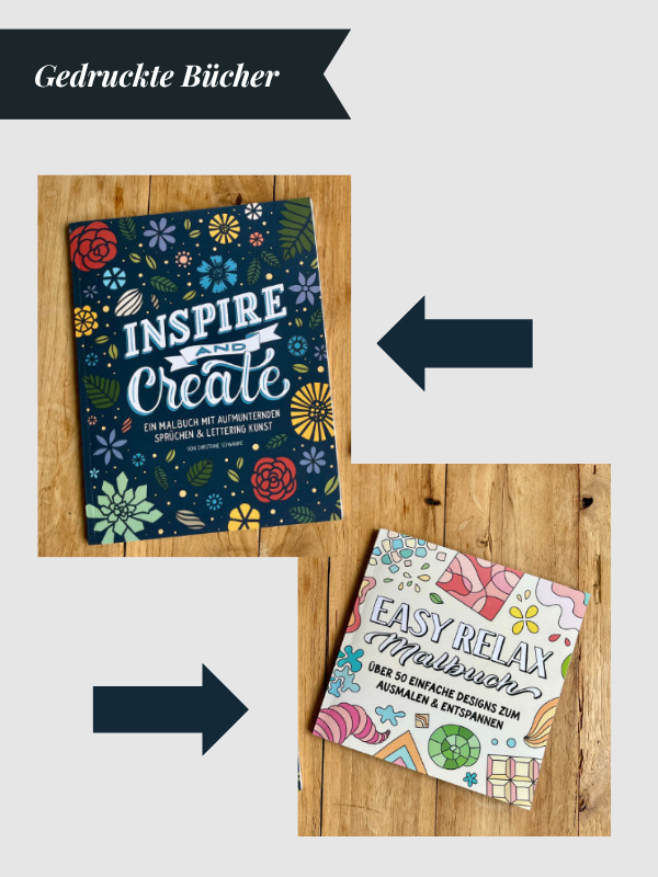 Cover für Webshop - Inspire & Create sowie Easy Relax Malbücher